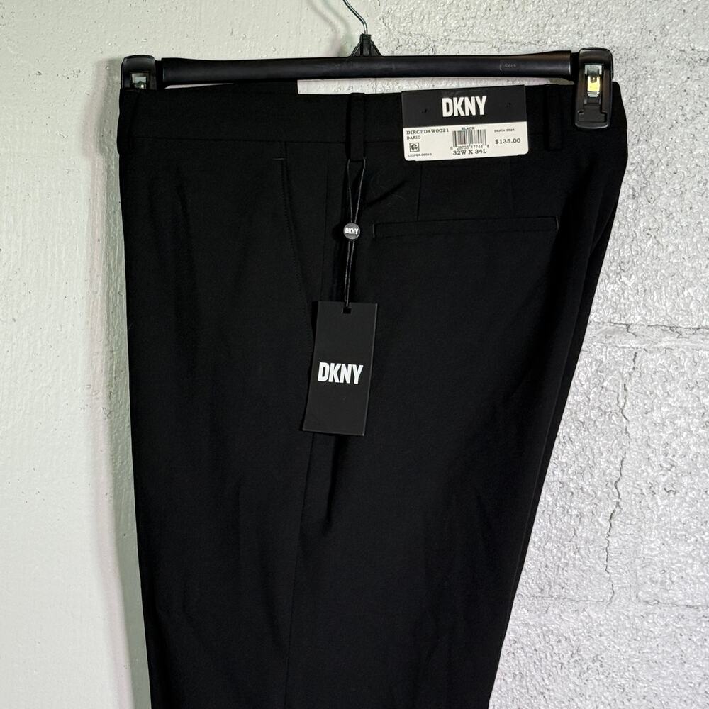 DKNY Mens Modern-Fit Stretch Dress Black 32x34 $135